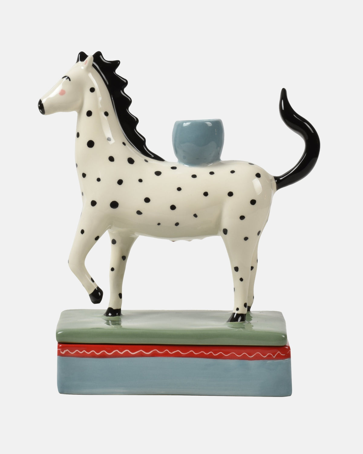 Zebra Candleholder, Jose Dot Blue Grey