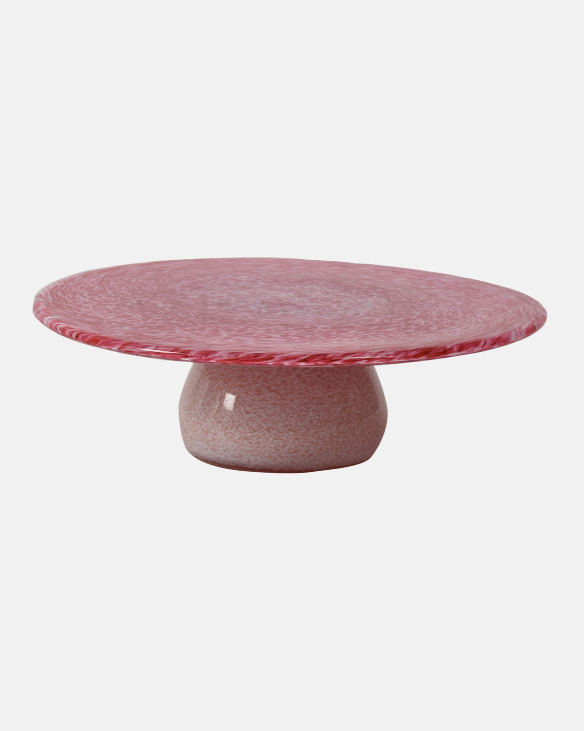 Multi Use 2-in-1 Glass Cake Plate & Bowl - Pink