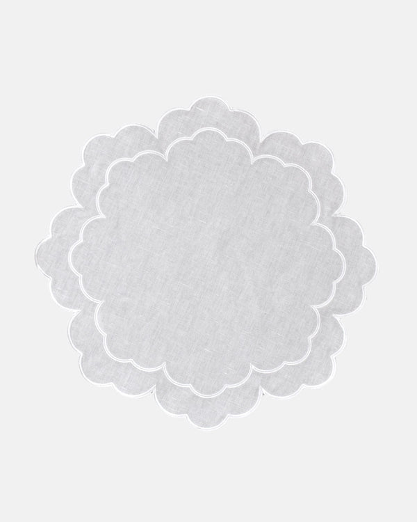Íris Placemat and Napkin, White with White