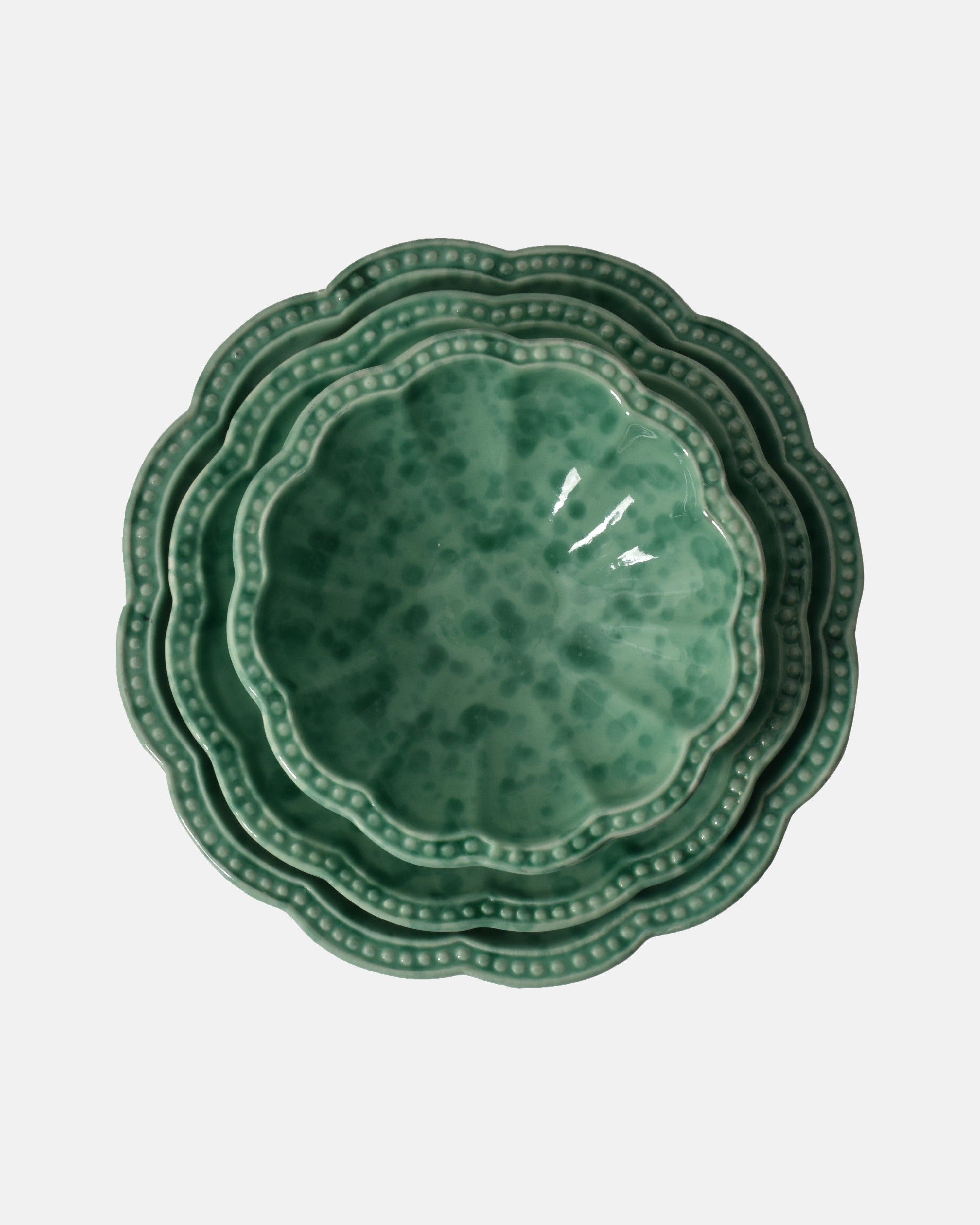 Speckled Plate set, Green