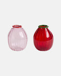 Set of 2 Rosebud Vases - Pink, Red