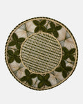 Louloudi Woven Placemat, Green and Natural