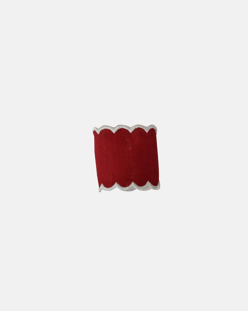 Napkin Ring, Red with White