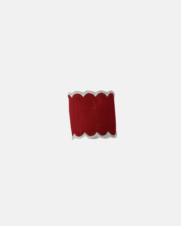 Napkin Ring, Red with White