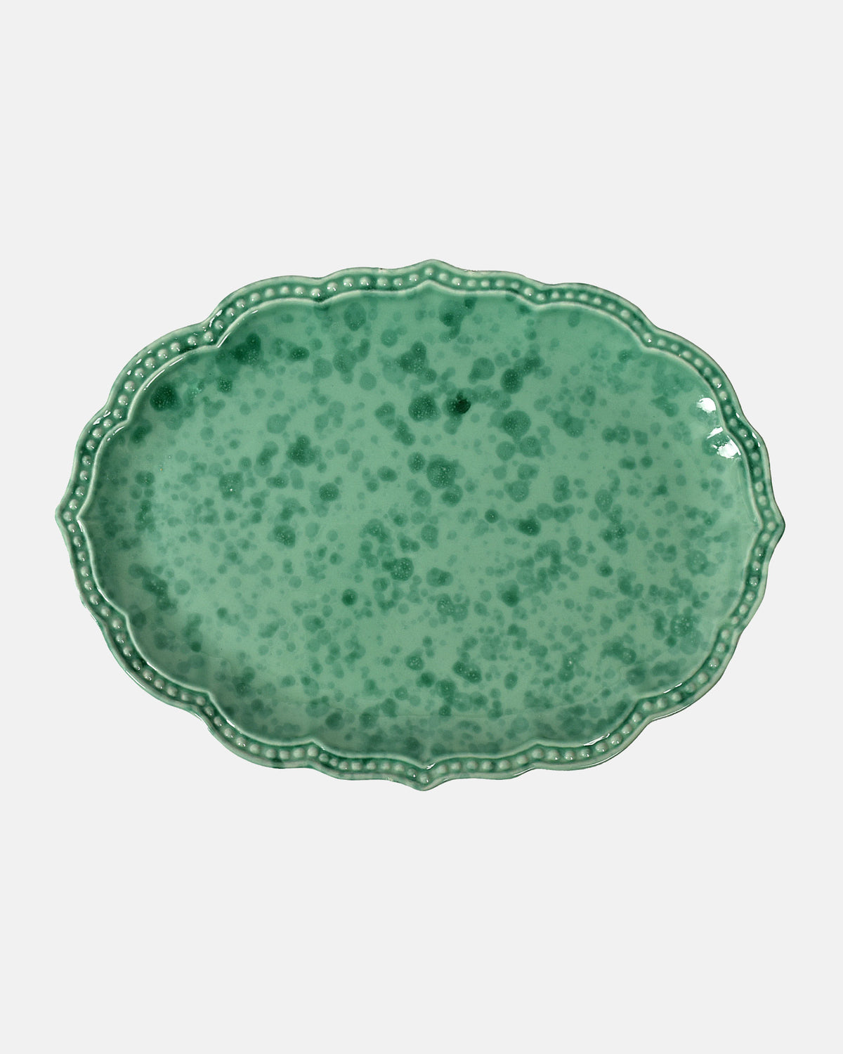 Speckled Serving Plate, Green