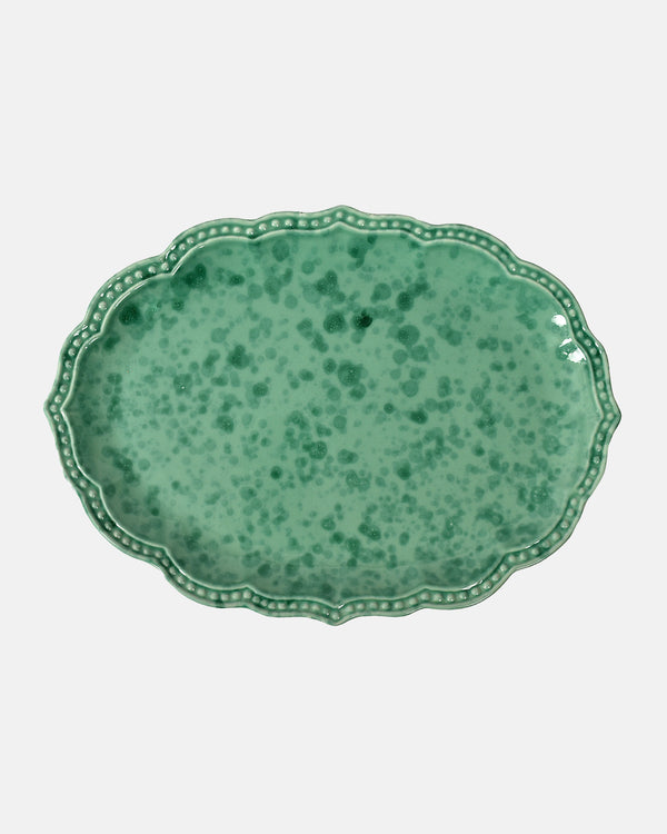 Speckled Serving Plate, Green