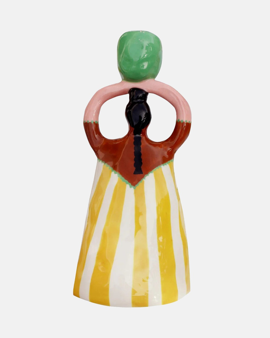 Nina Yellow Stripes Candleholder