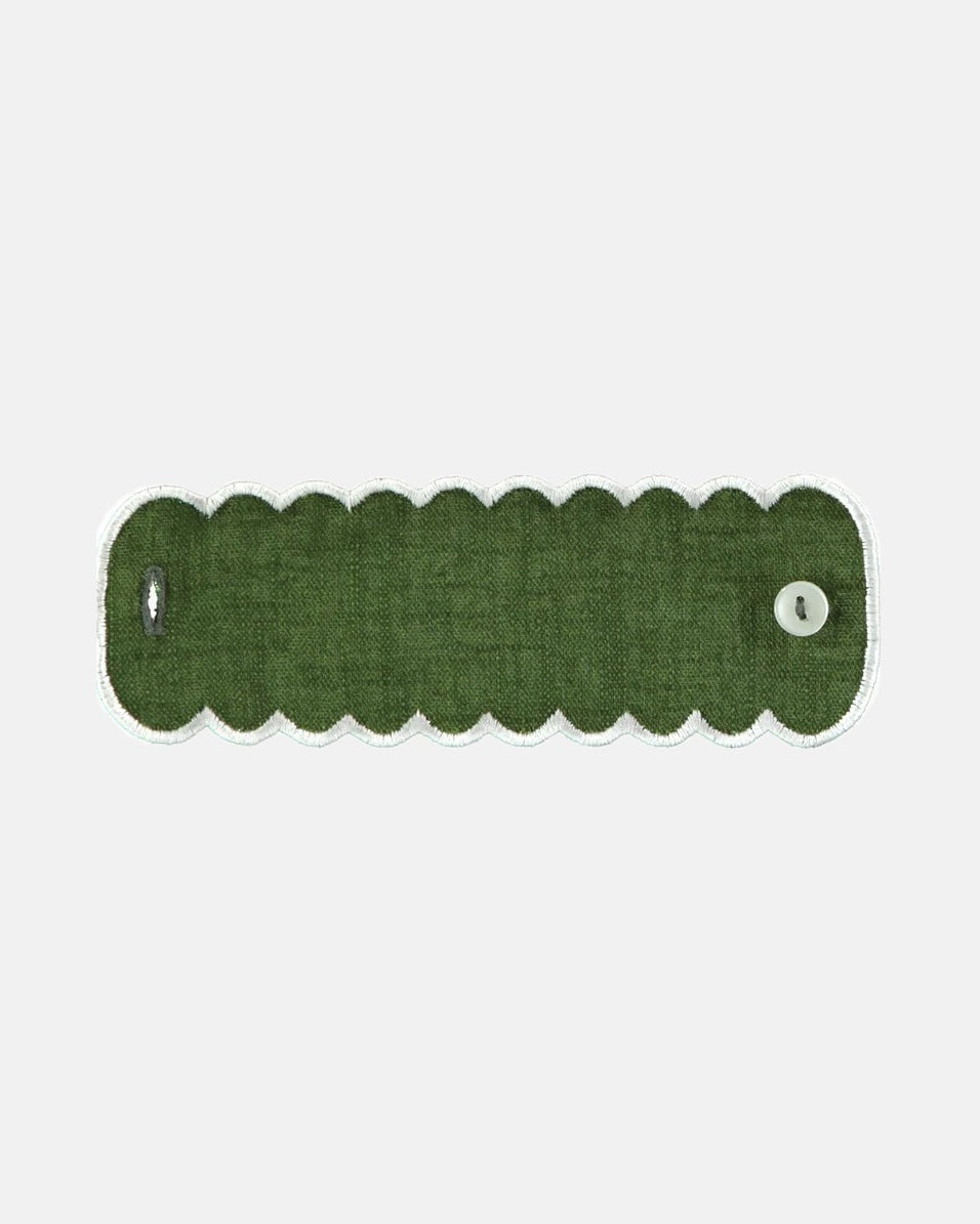 Napkin Ring, Green with White