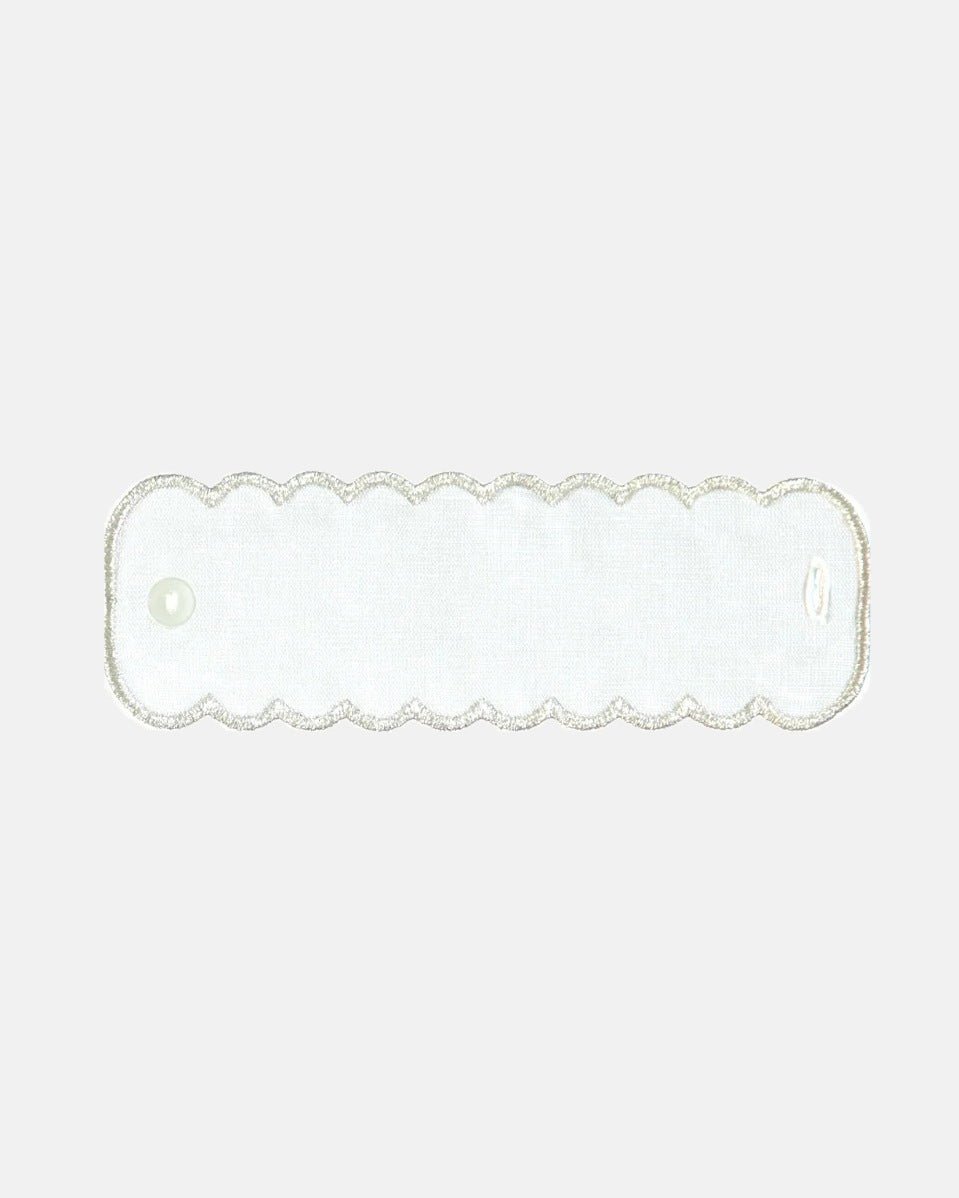 Napkin Ring, White with Silver
