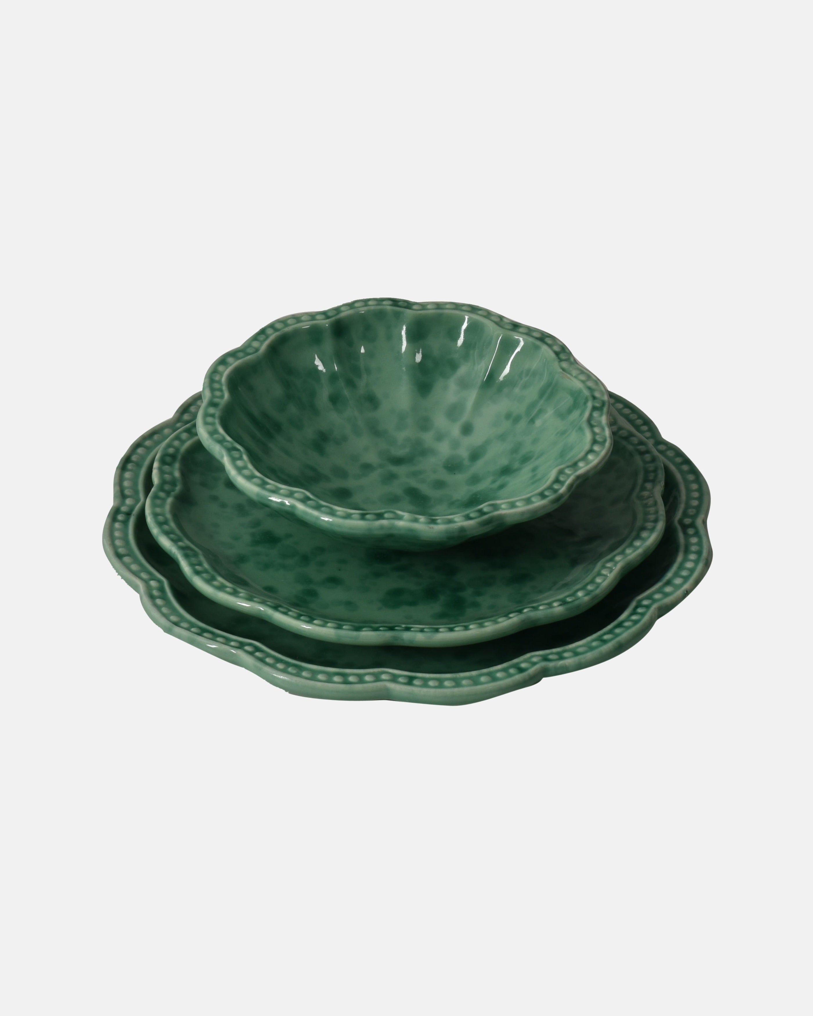 Speckled Plate set, Green