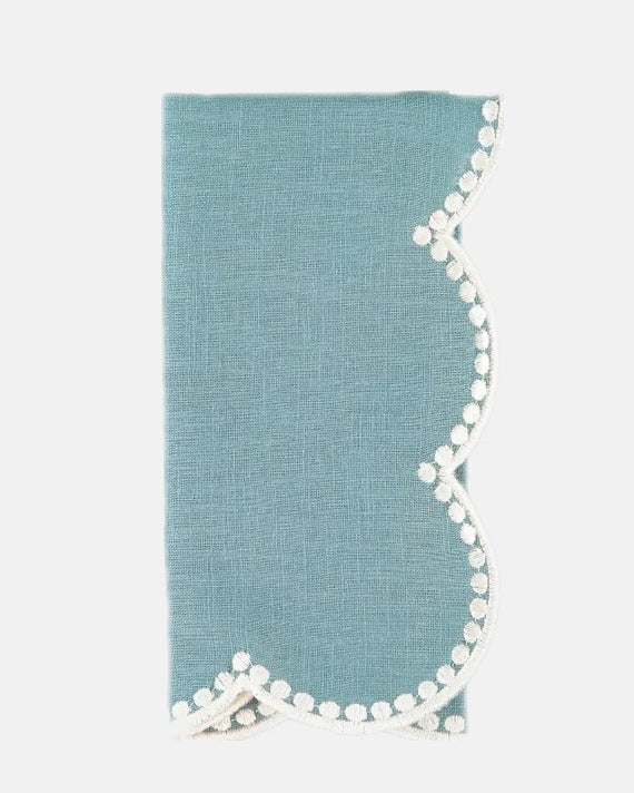 Gotas Placemat and Napkin, Blue with White