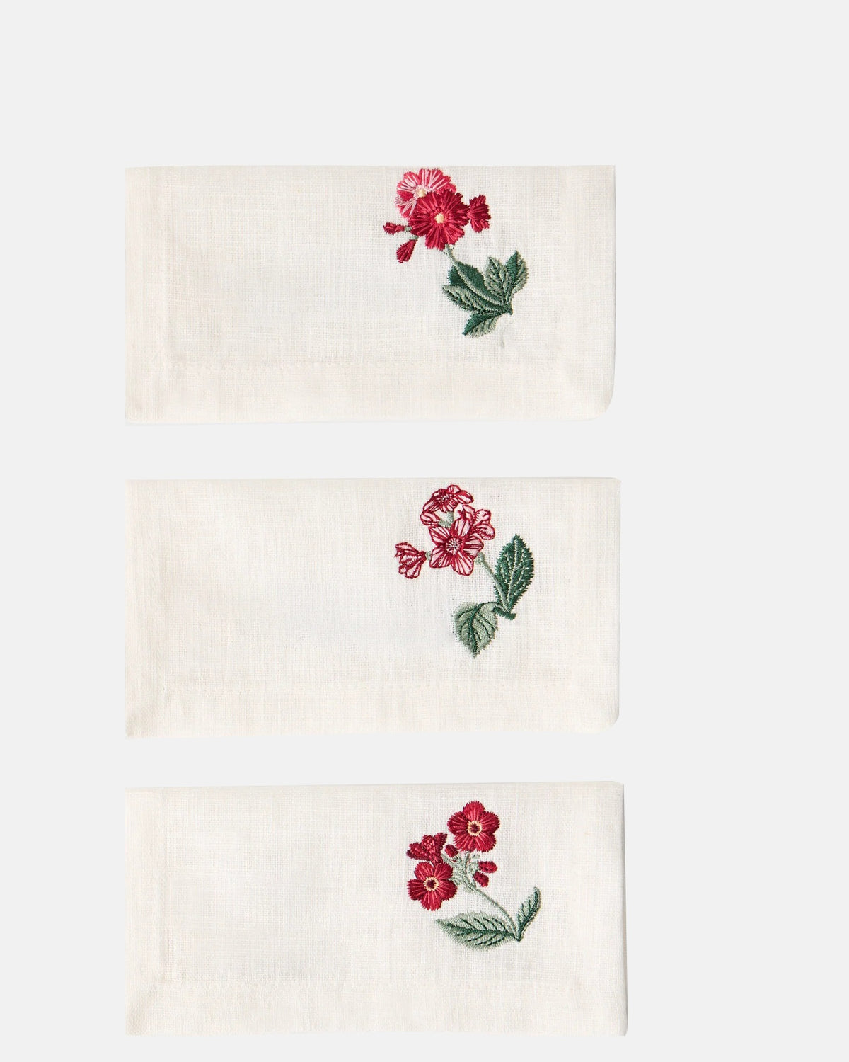 Floral Medley Embroidered Linen Napkins (Set of 6)