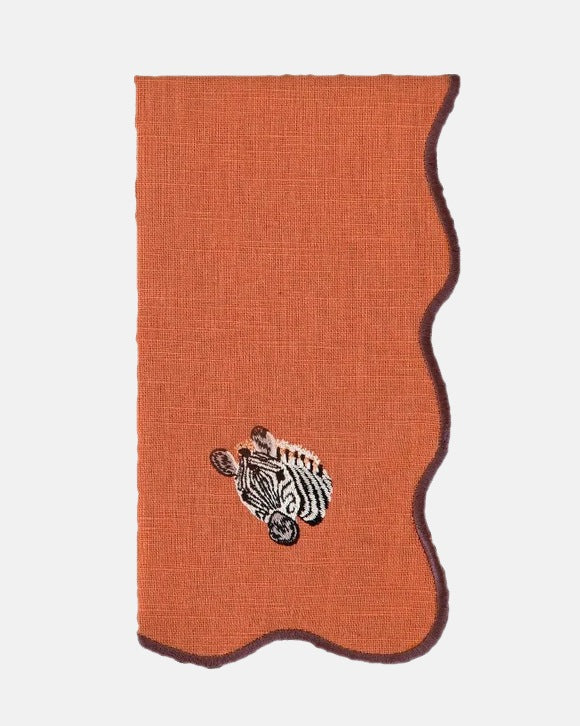 Beja Placemat and Napkin, Terracotta with Terracotta