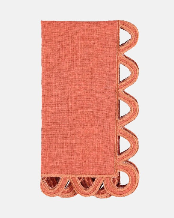 Halo Placemat and Napkin, Terracotta with Terracotta