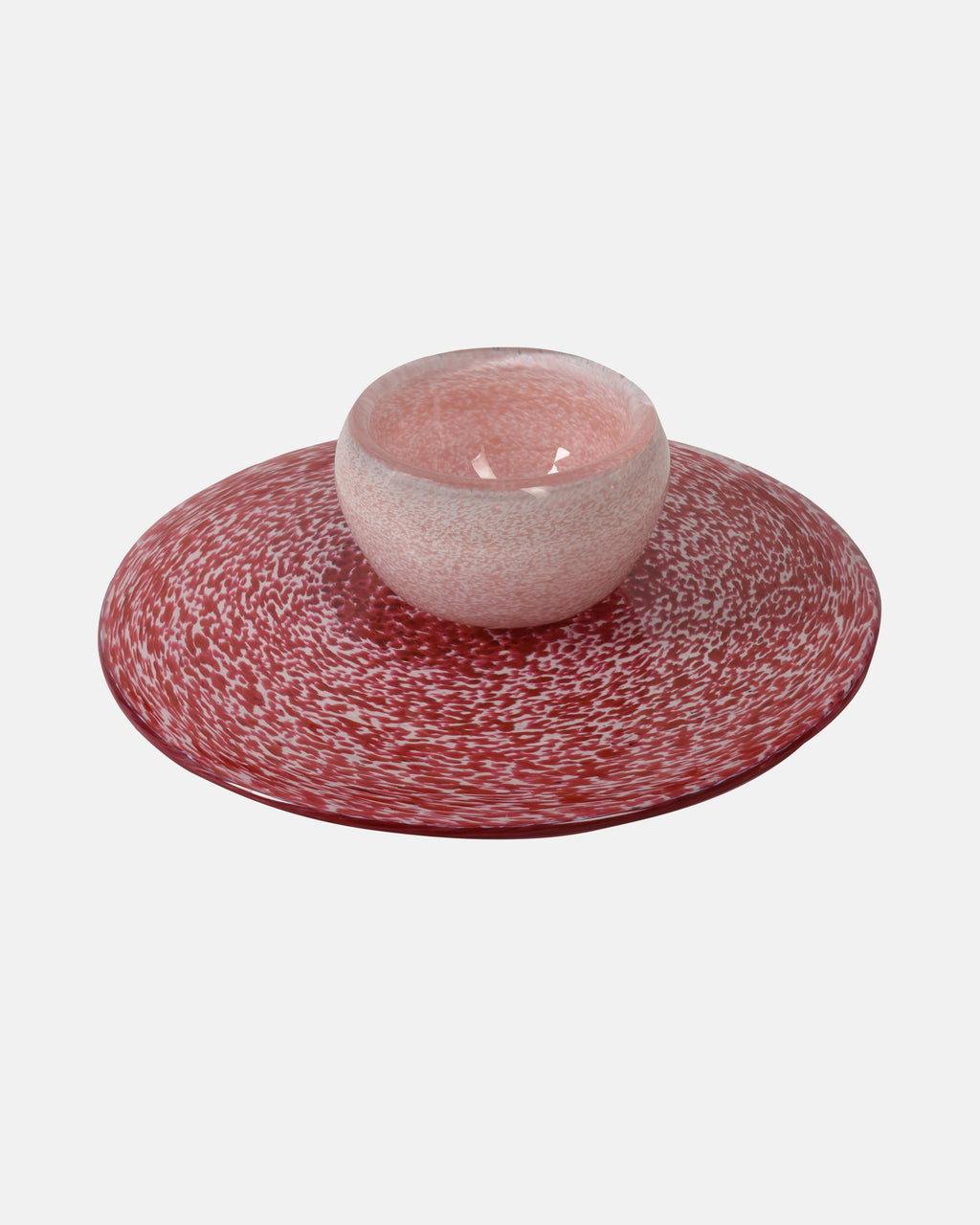 Multi Use 2-in-1 Glass Cake Plate & Bowl - Pink