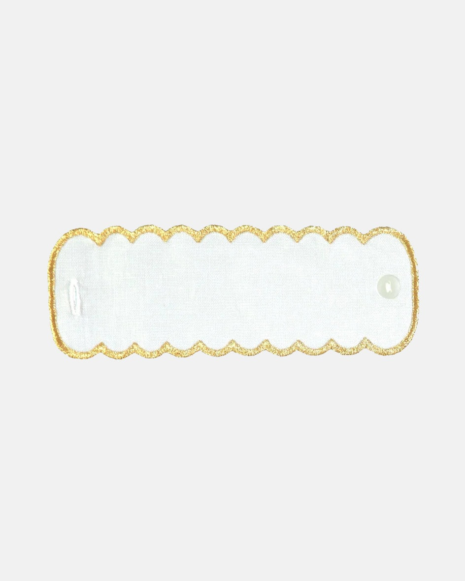 Napkin Ring, White with Gold
