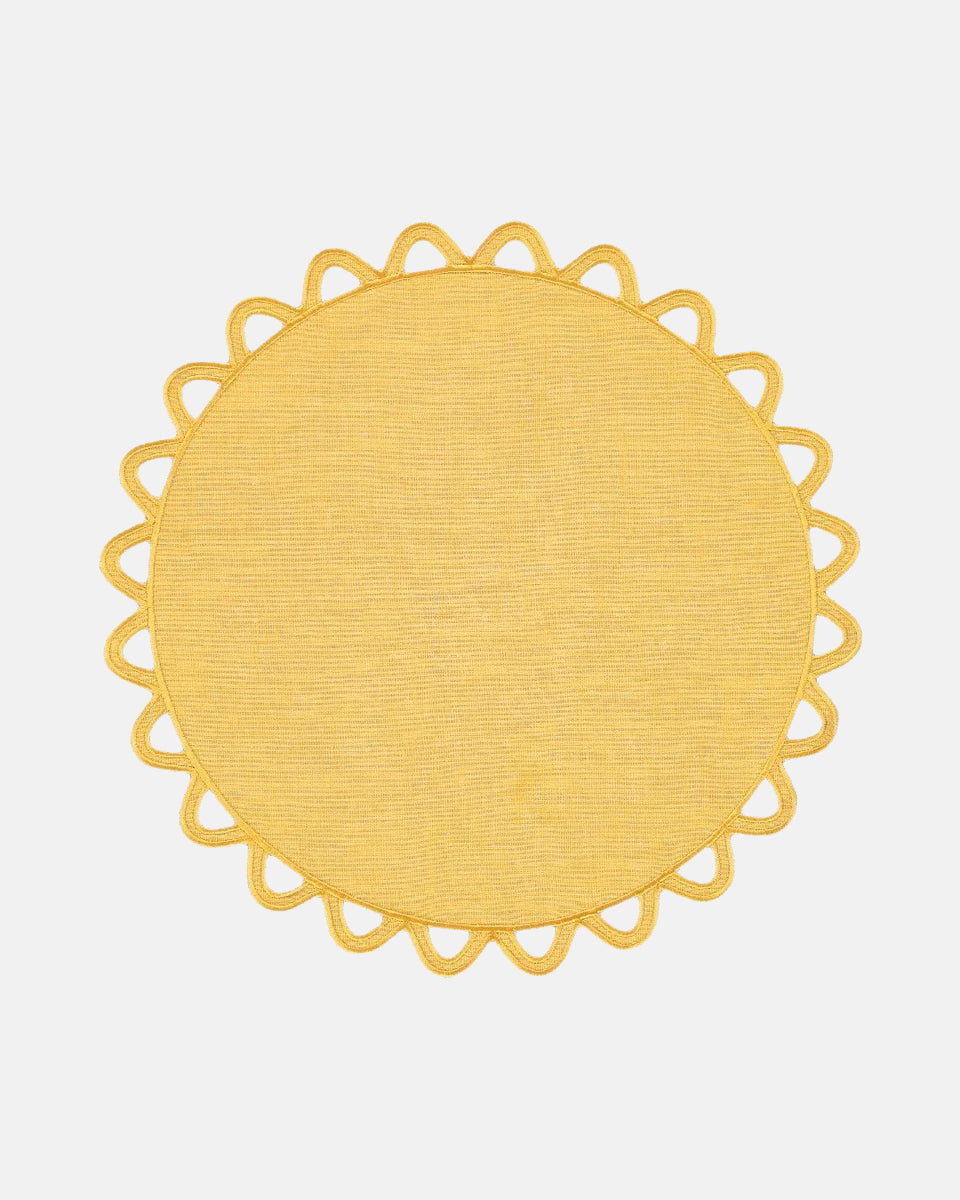 Halo Placemat and Napkin, Yellow with Yellow