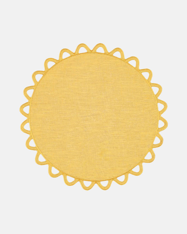 Halo Placemat and Napkin, Yellow with Yellow