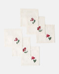 Floral Medley Embroidered Linen Napkins (Set of 6)