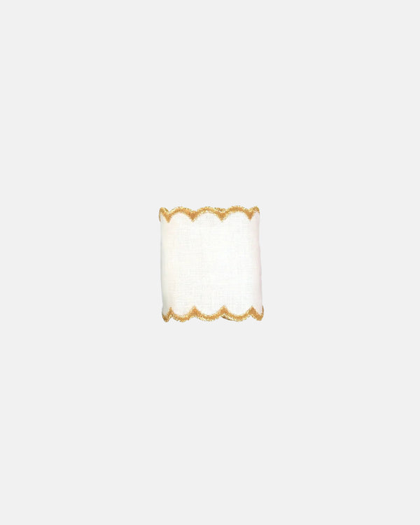 Napkin Ring, White with Gold