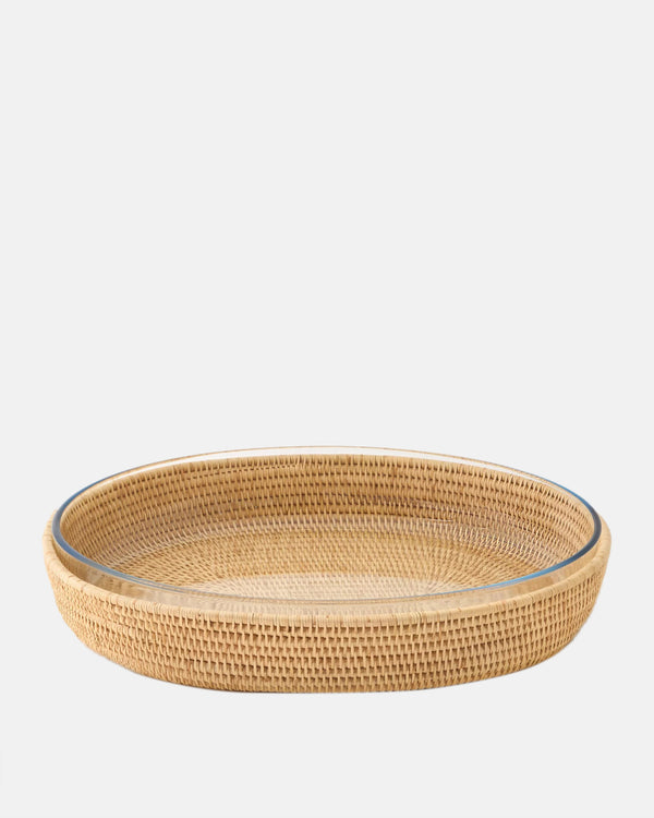 Rattan Sabbia and Glass Baking Dish, Oval