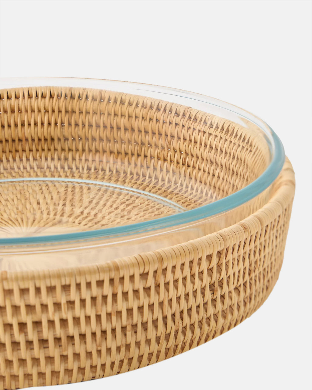 Rattan Sabbia and Glass Baking Dish, Round