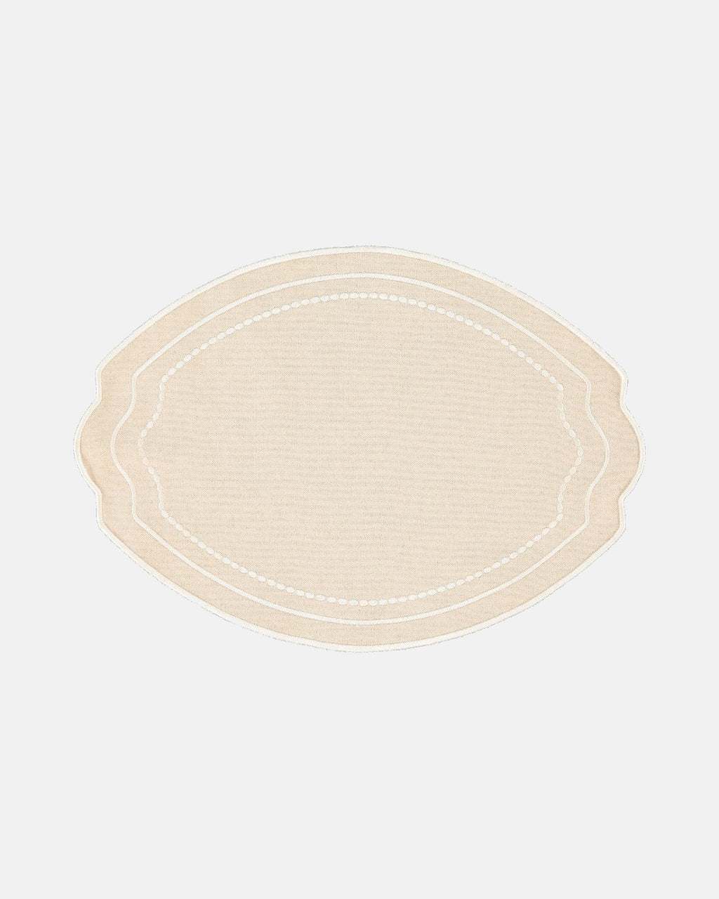 Lune Placemat and Napkin, Beige with White
