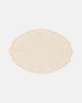 Lune Placemat and Napkin, Beige with White