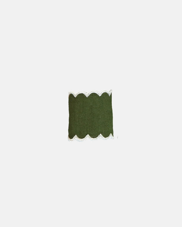 Napkin Ring, Green with White