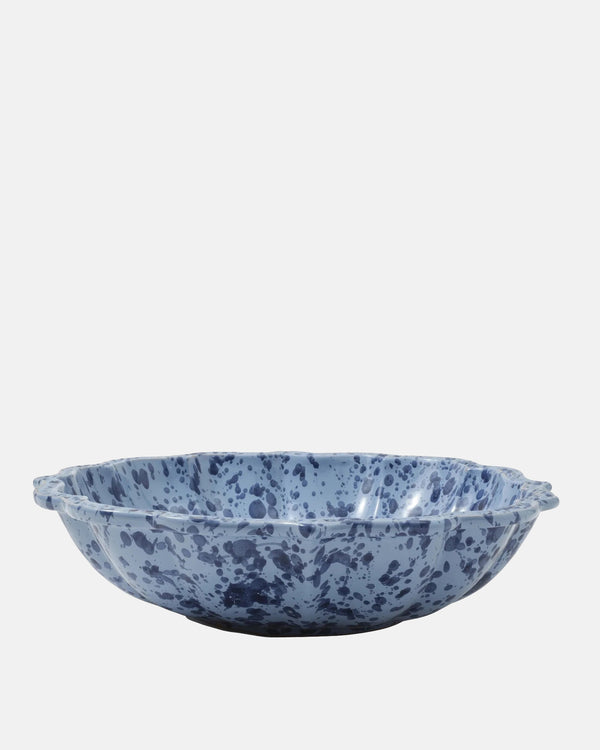 Speckled Serving Bowl, Blue