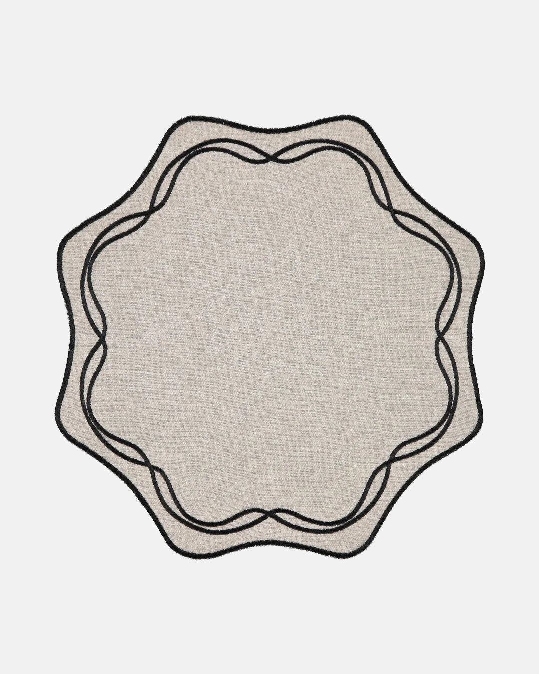 Alma Placemat, Beige with Black
