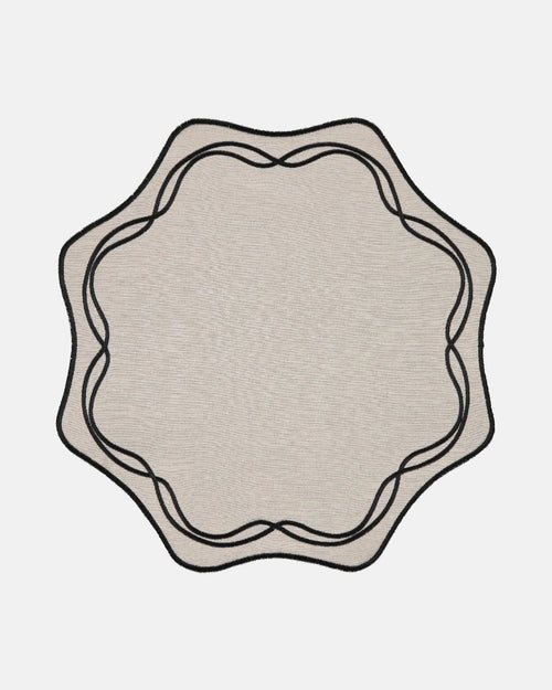 Alma Placemat, Beige with Black