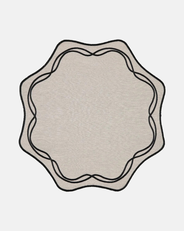 Alma Placemat, Beige with Black