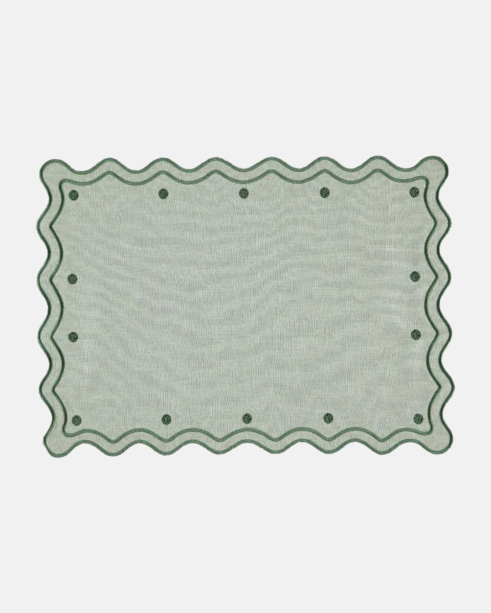 Óbidos Placemat and Napkin, Green with Green
