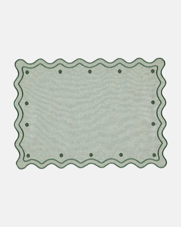 Óbidos Placemat and Napkin, Green with Green