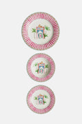 Porcelain Plate Set of 3 - Sariska Pink