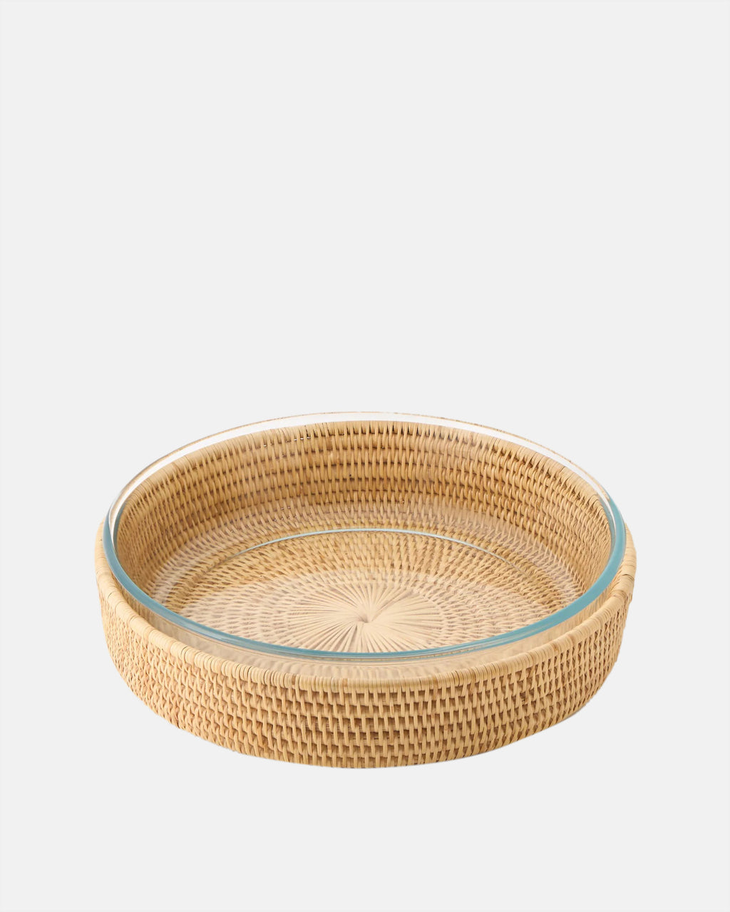 Rattan Sabbia and Glass Baking Dish, Round