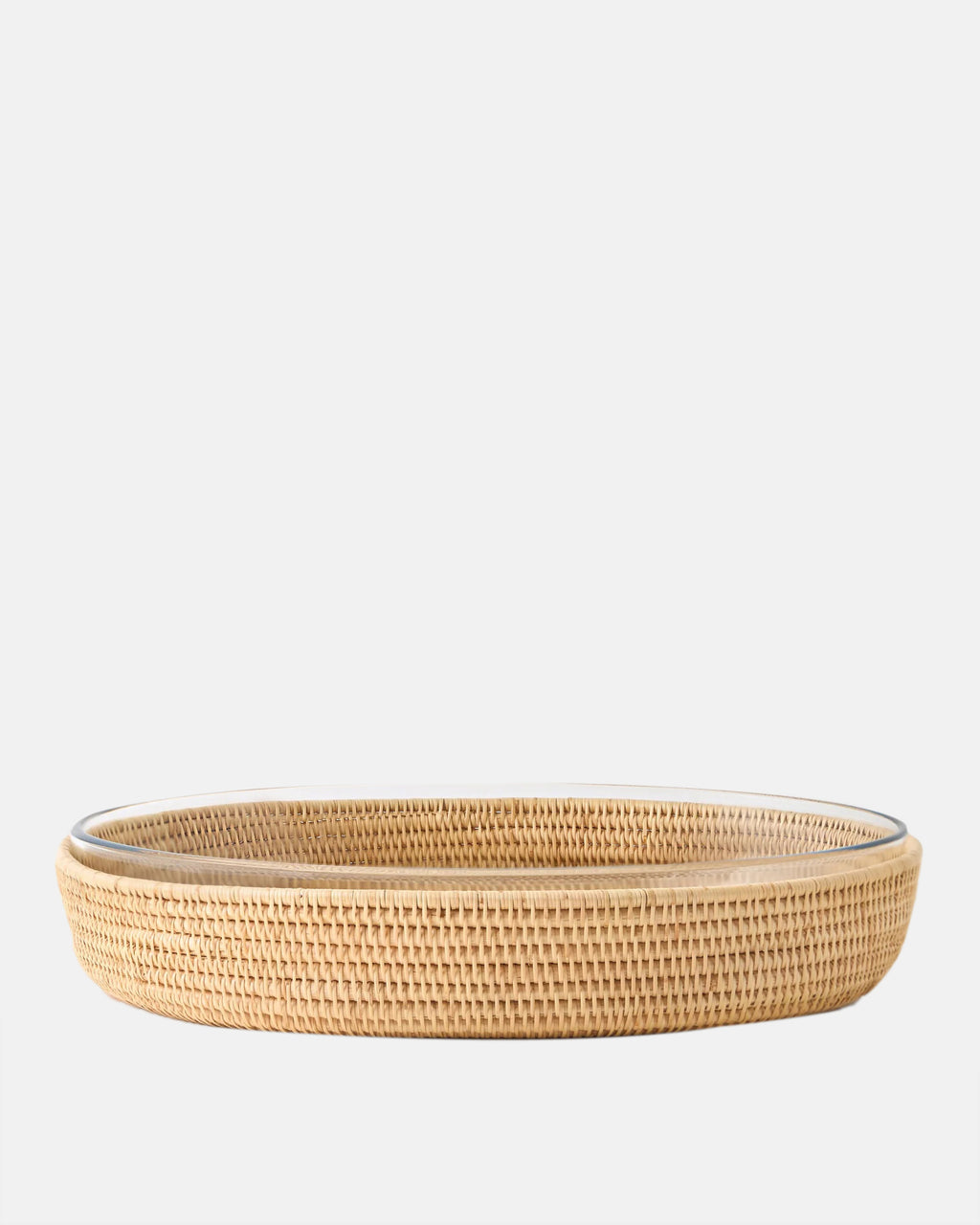 Rattan Sabbia and Glass Baking Dish, Oval