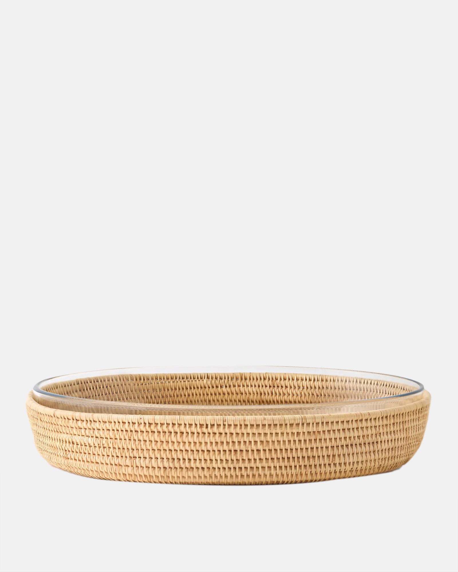 Rattan Sabbia and Glass Baking Dish, Oval