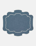 Belmonte Placemat and Napkin, Blue with White