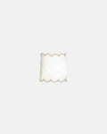 Napkin Ring, White with Silver