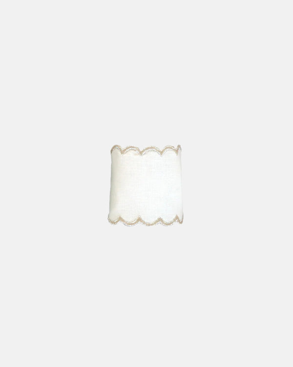 Napkin Ring, White with Silver