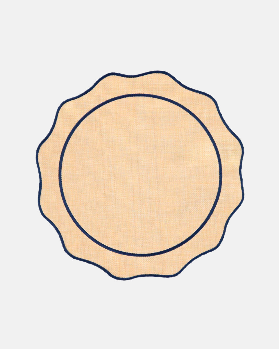 Orla Placemat, Raffia with Blue
