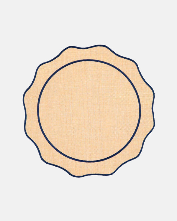 Orla Placemat, Raffia with Blue