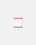 Napkin Ring, White with Red