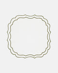 Greta Placemat, Napkin and Coaster, White with Green