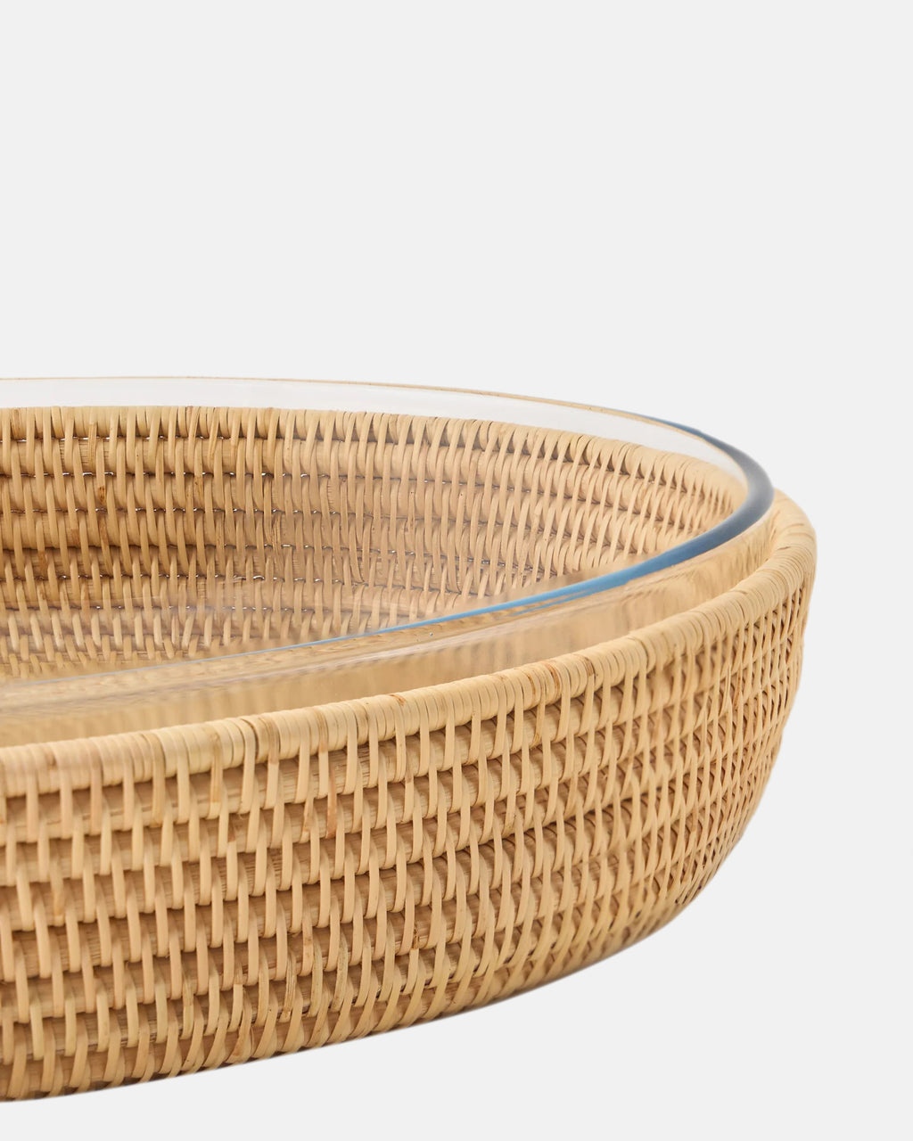 Rattan Sabbia and Glass Baking Dish, Oval