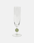 Demetra Flute Glass, Green - Set of 6